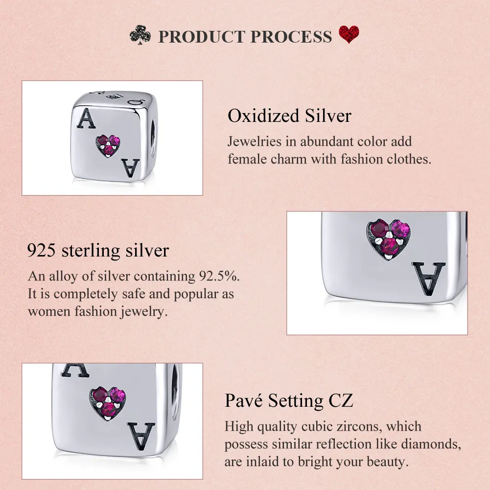 Pandora Style Silver Love Dice Charm - SCC1440