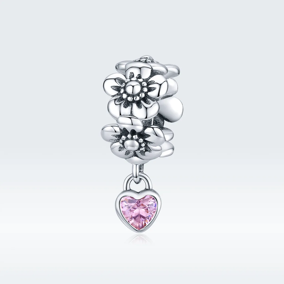 Pandora Style Silver Love Flower Charm - SCC1485