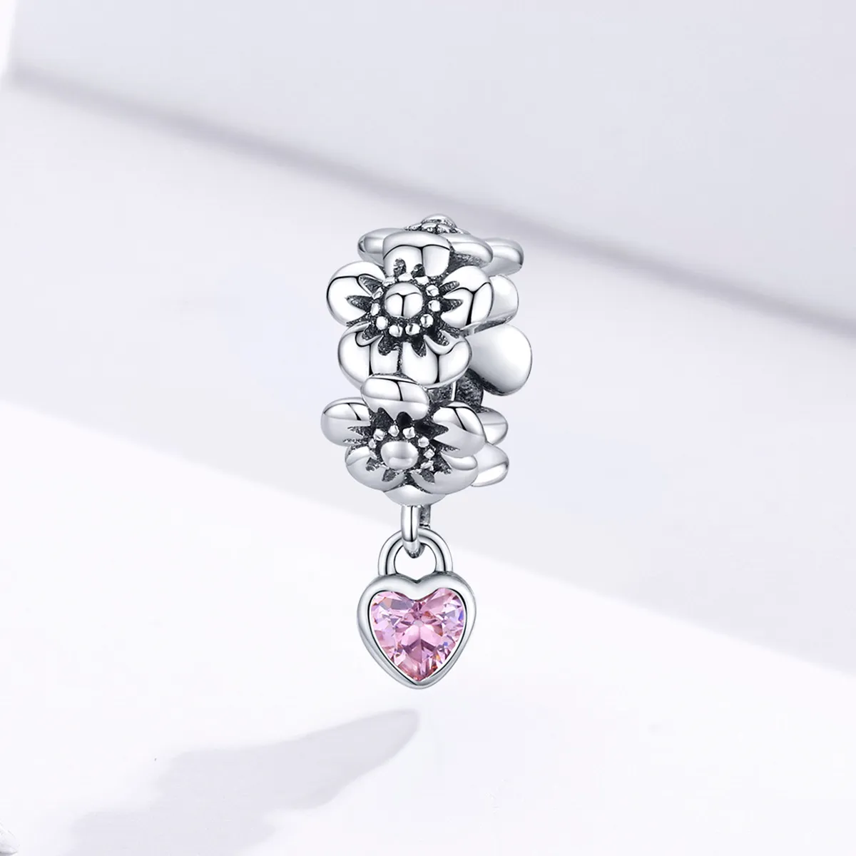 Pandora Style Silver Love Flower Charm - SCC1485