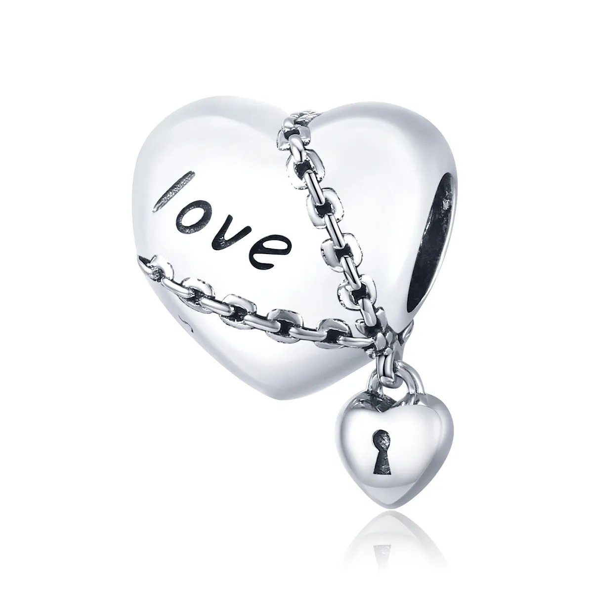 pandora style silver love lock charm scc1553