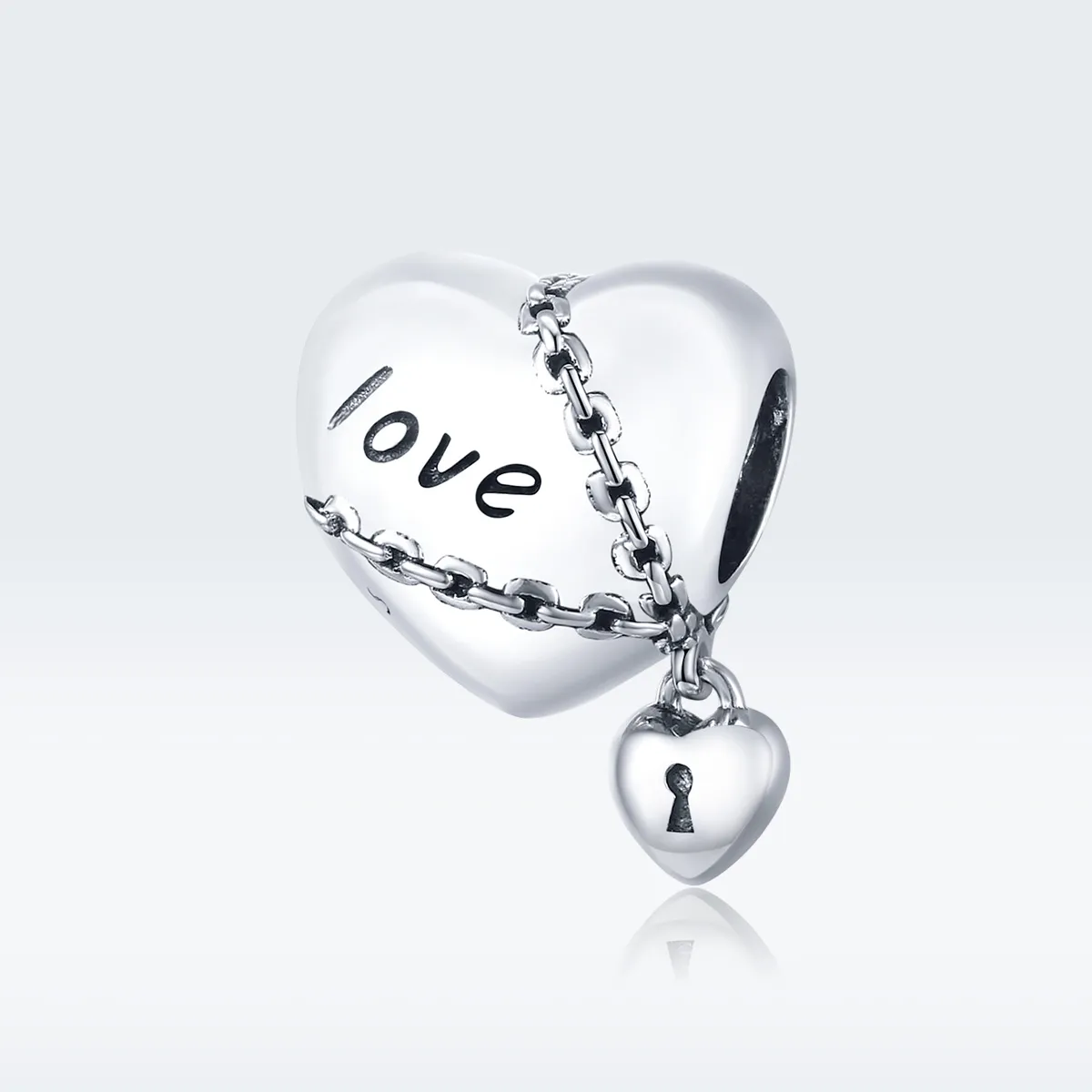 Pandora Style Silver Love Lock Charm - SCC1553