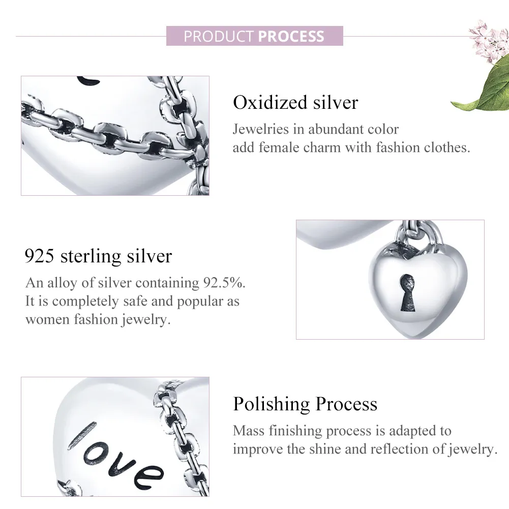 Pandora Style Silver Love Lock Charm - SCC1553