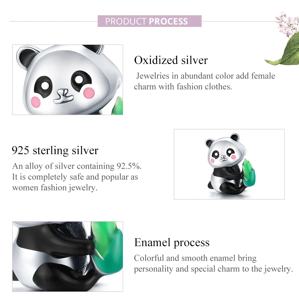 Pandora Style Silver Lovely Panda Cub Charm - SCC1832