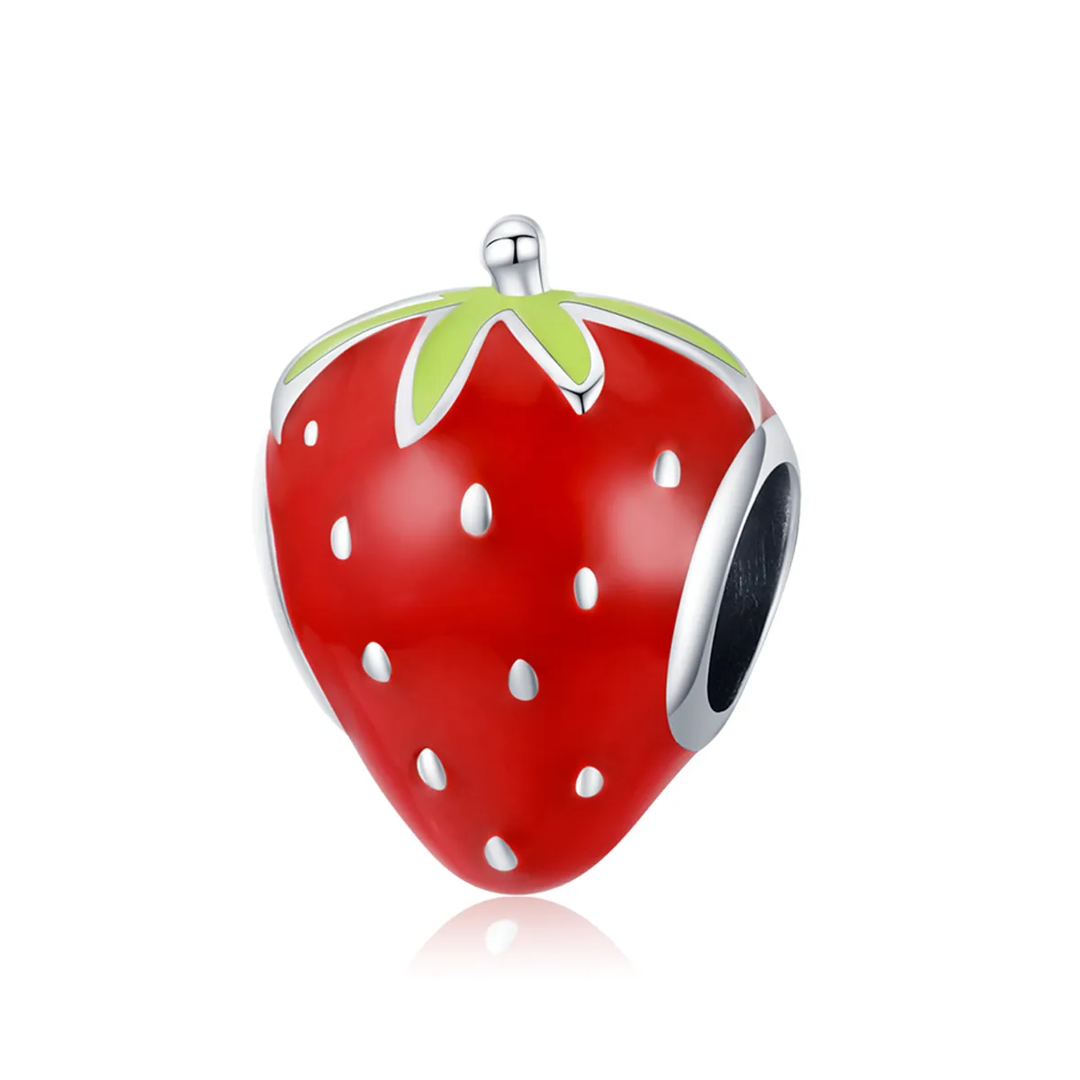 pandora style silver lovely strawberry charm scc1839