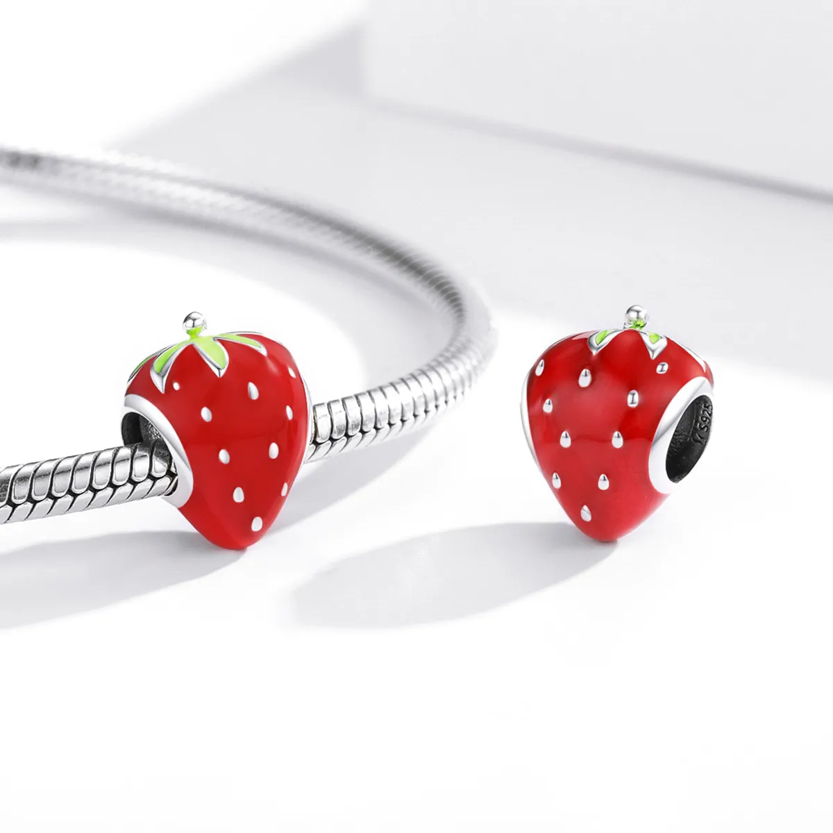 Pandora Style Silver Lovely Strawberry Charm - SCC1839