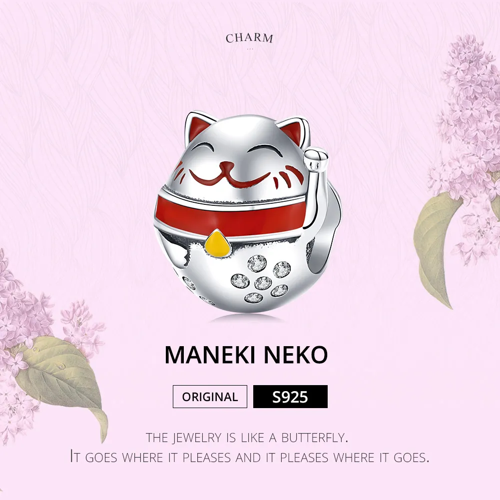 Pandora Style Silver Maneki Neko Charm - SCC1374