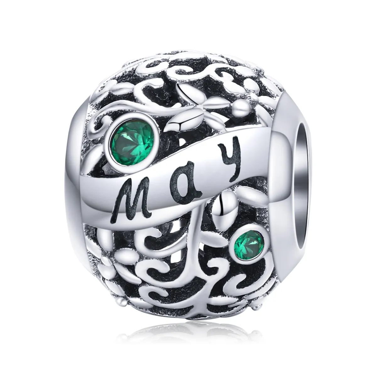 pandora style silver may birthstone charm scc1385 5