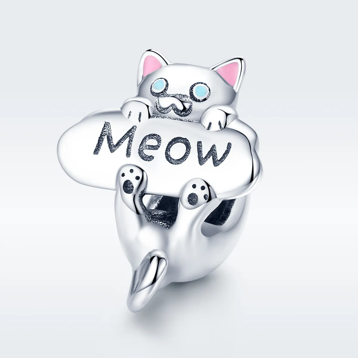 Pandora Style Silver Naughty Cat Parfymeflaske Charm - SCC874