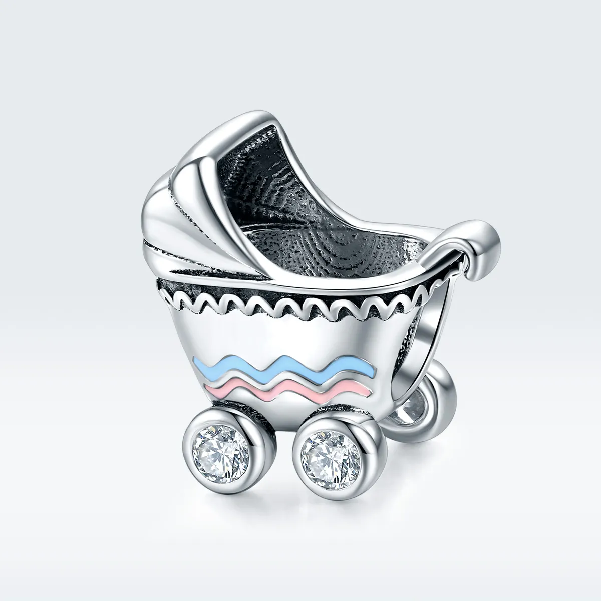 Pandora Style Silver Newborn Baby Carriage Charm - SCC1539