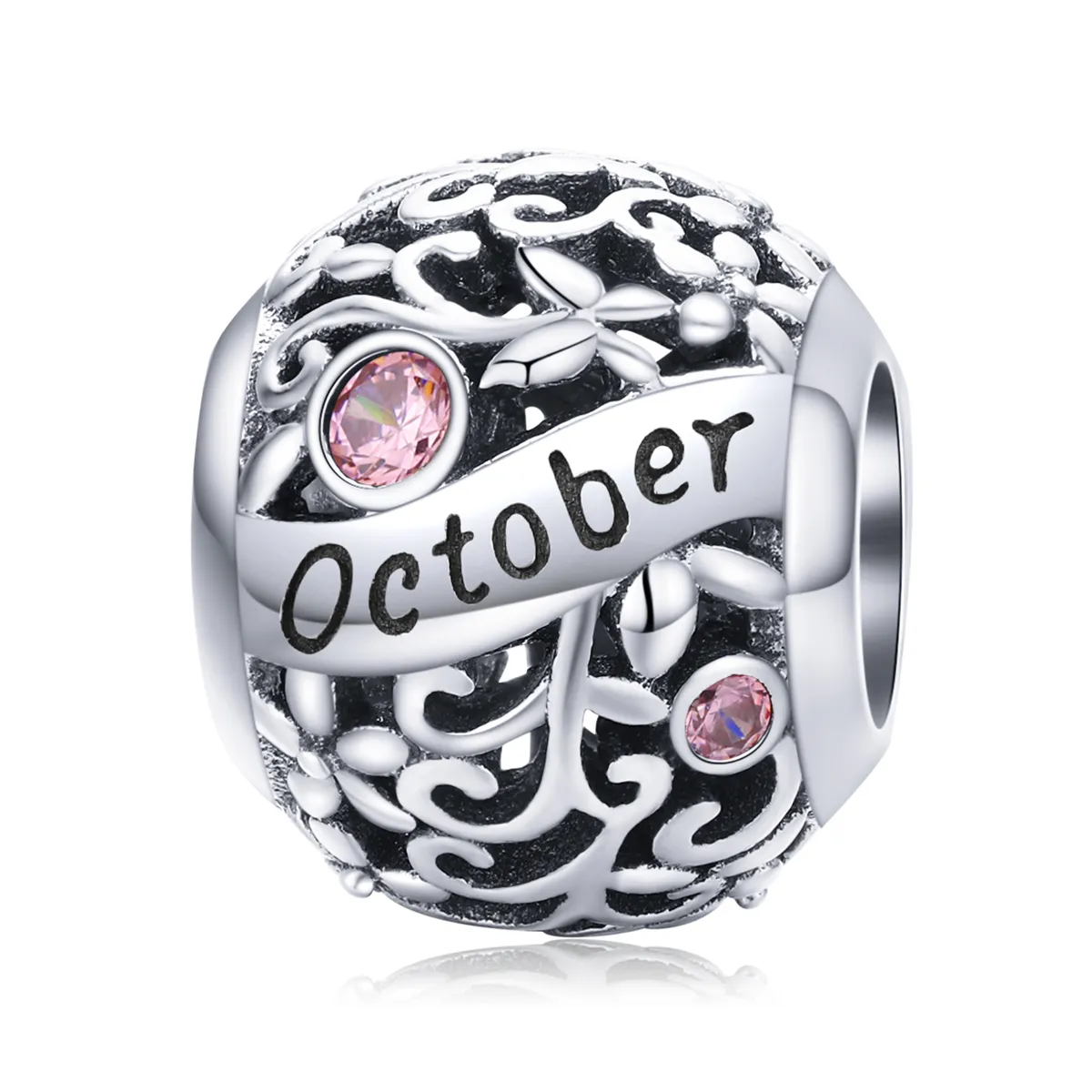 pandora style silver october birthstone charm scc1385 10