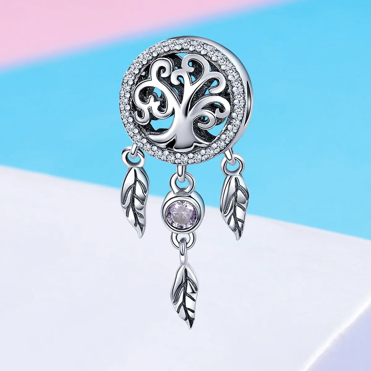 Pandora Style Silver Openwork Dreamcatcher Charm - SCC723