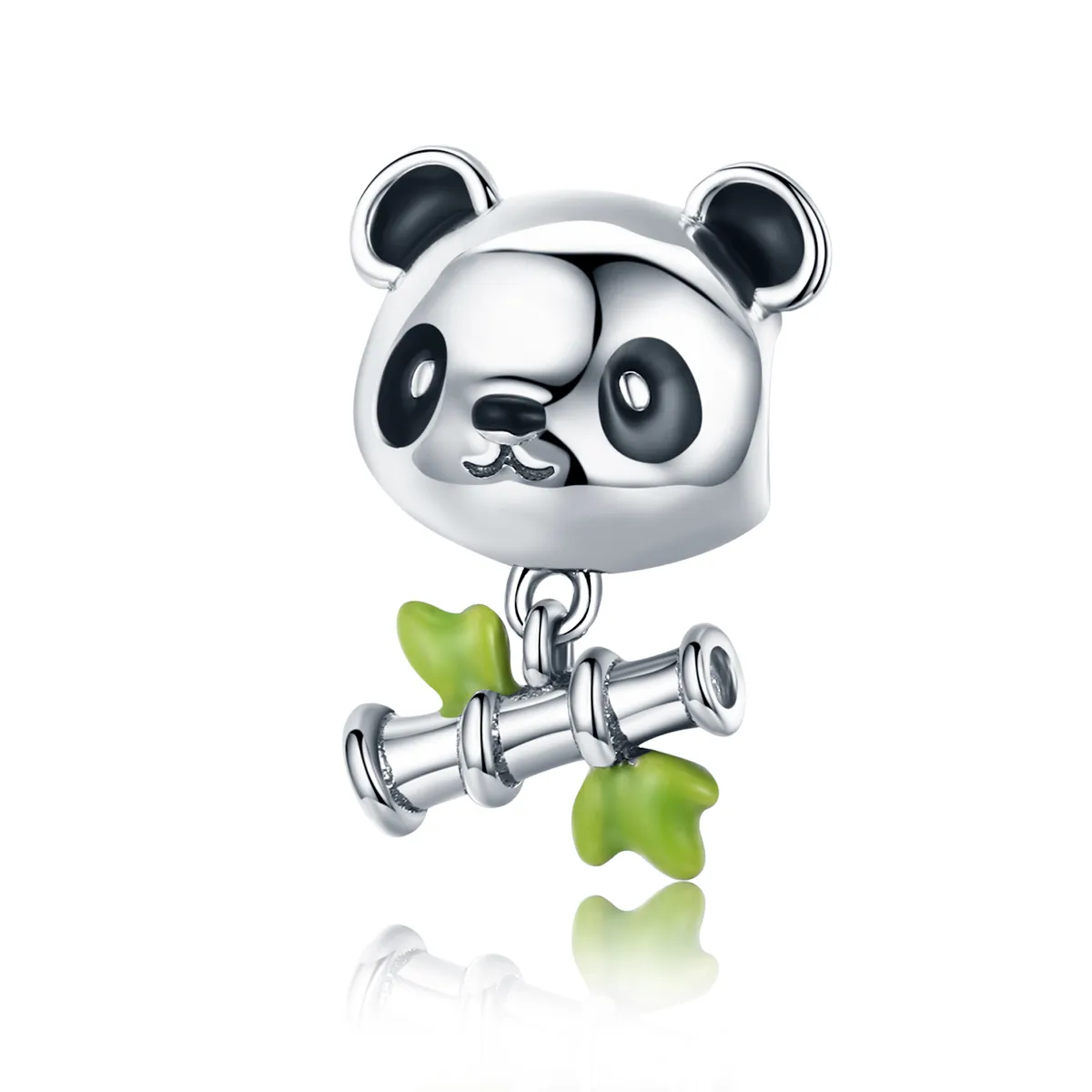 pandora style silver panda elsker å spise bambus sjarm scc325