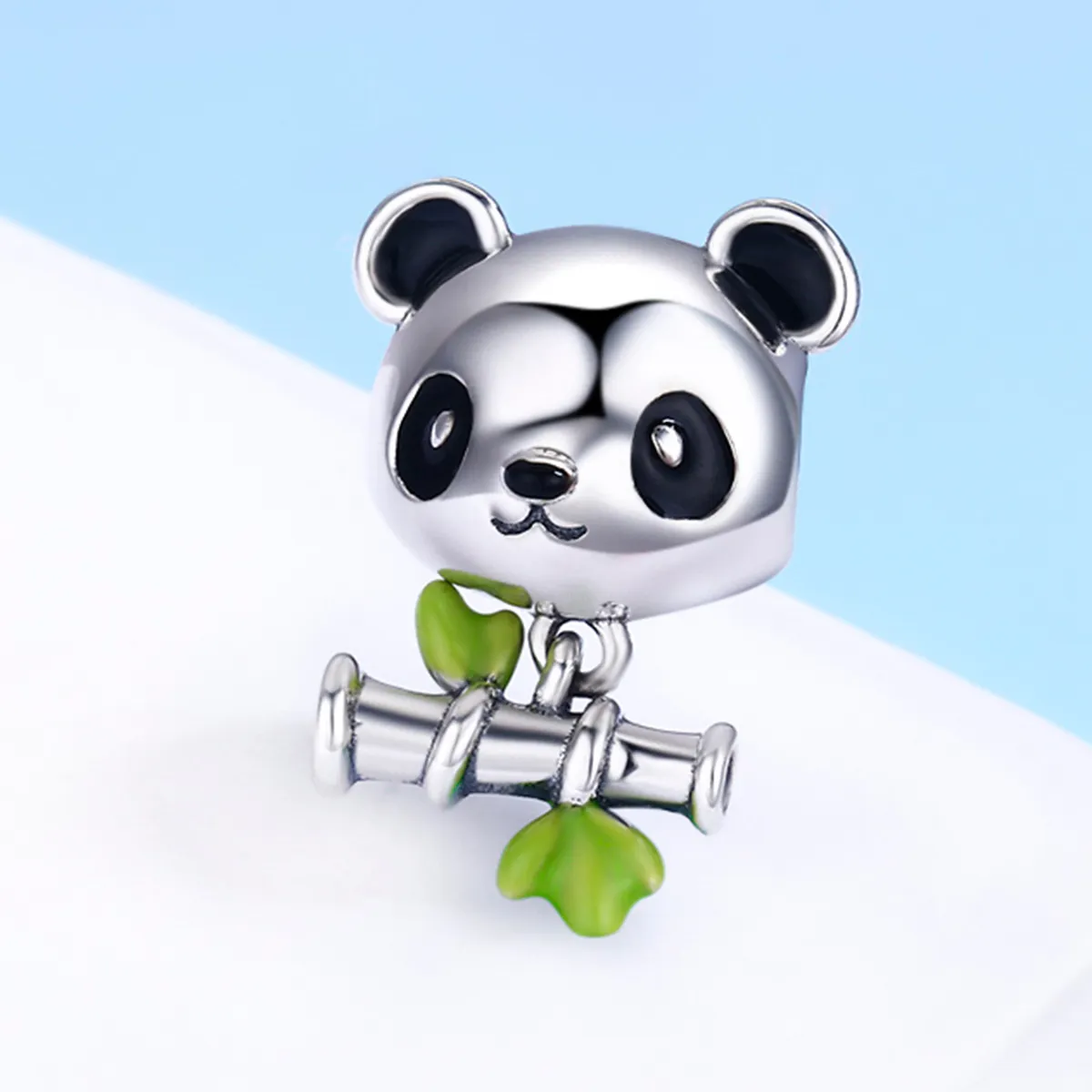 Pandora Style Silver Panda elsker å spise bambus sjarm - SCC325