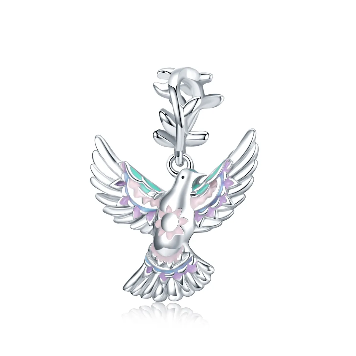 pandora style silver peace dove charm bsc295