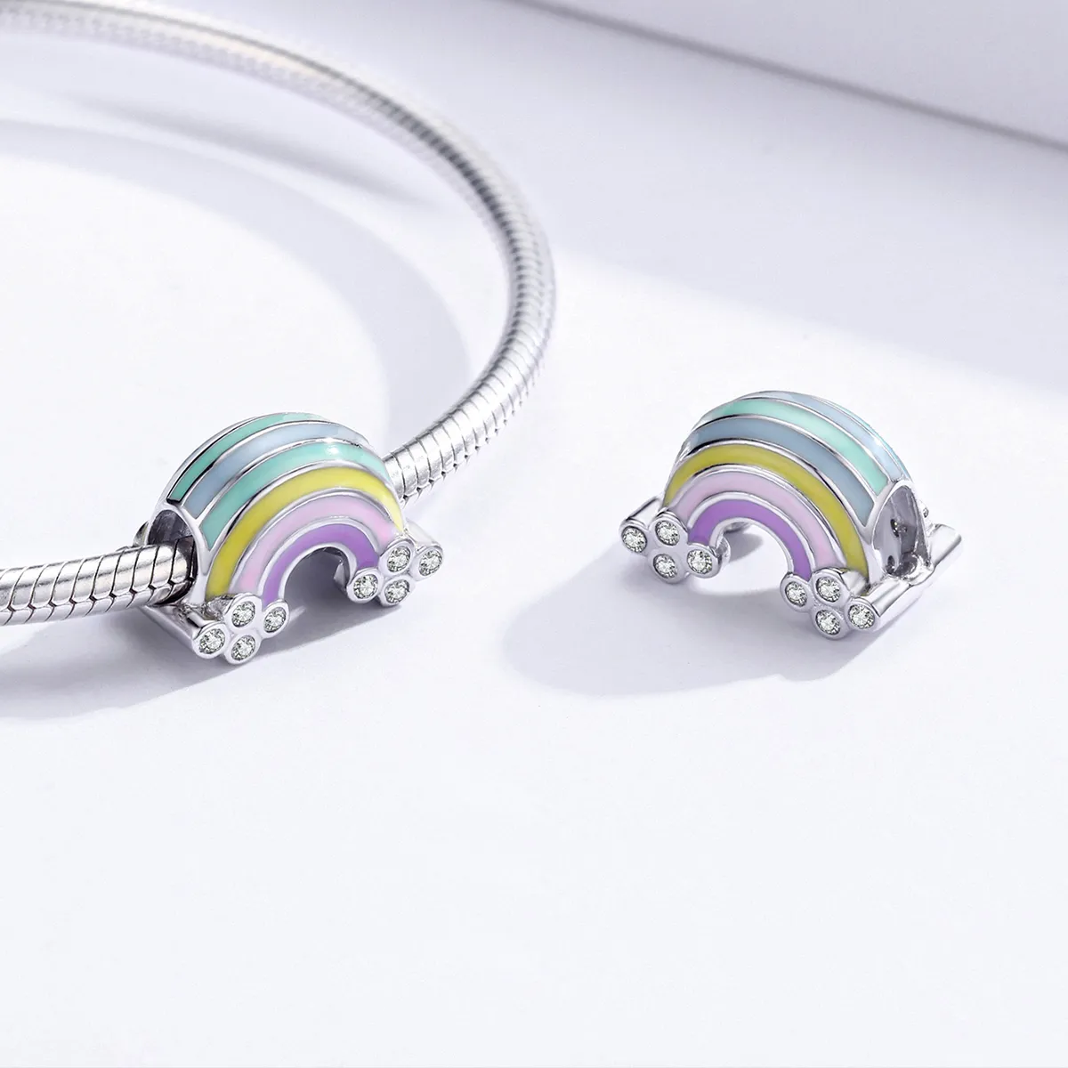 Pandora Style Silver Rainbow Charm - SCC1425