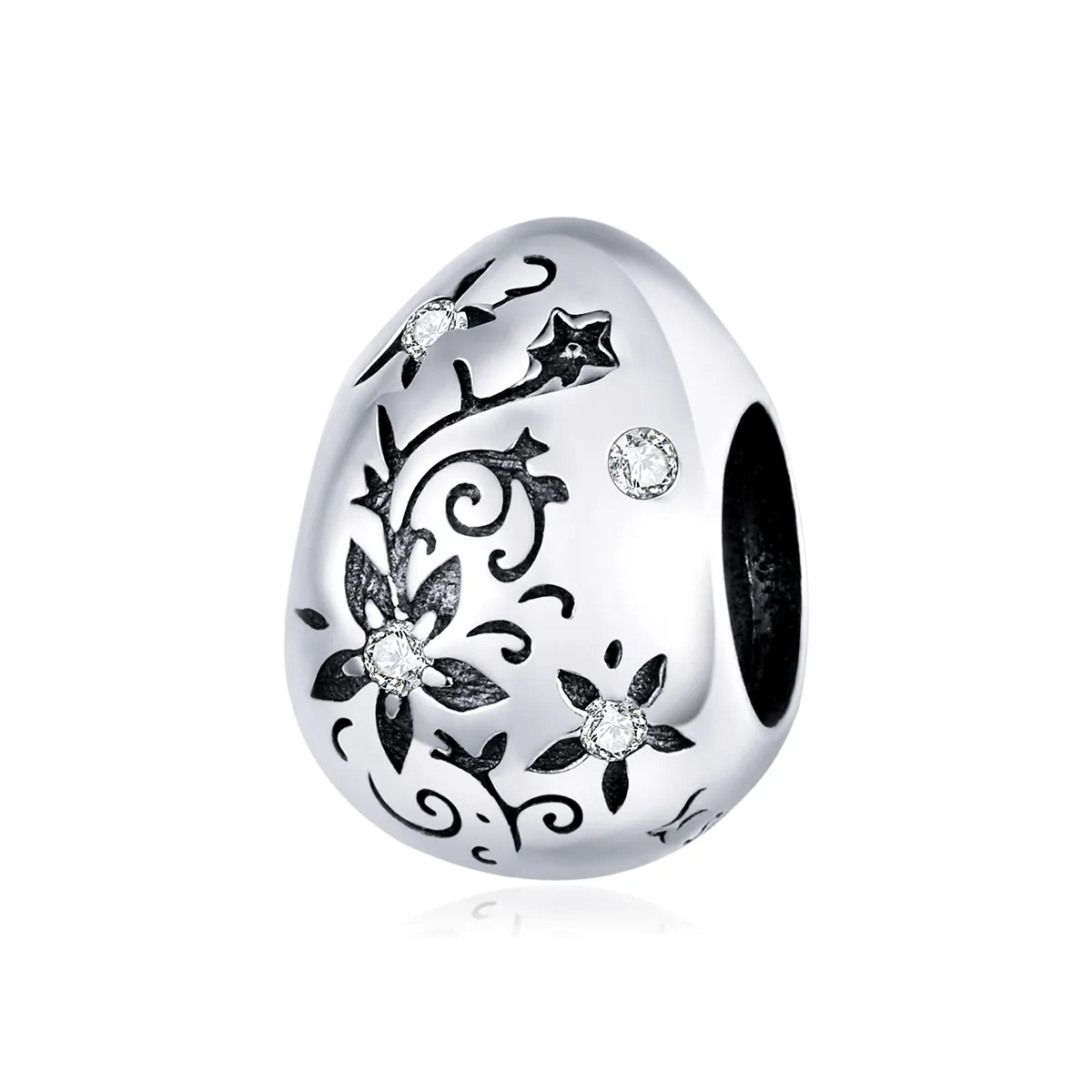 Pandora Style Silver Retro Easter Egg Charm - SCC1466