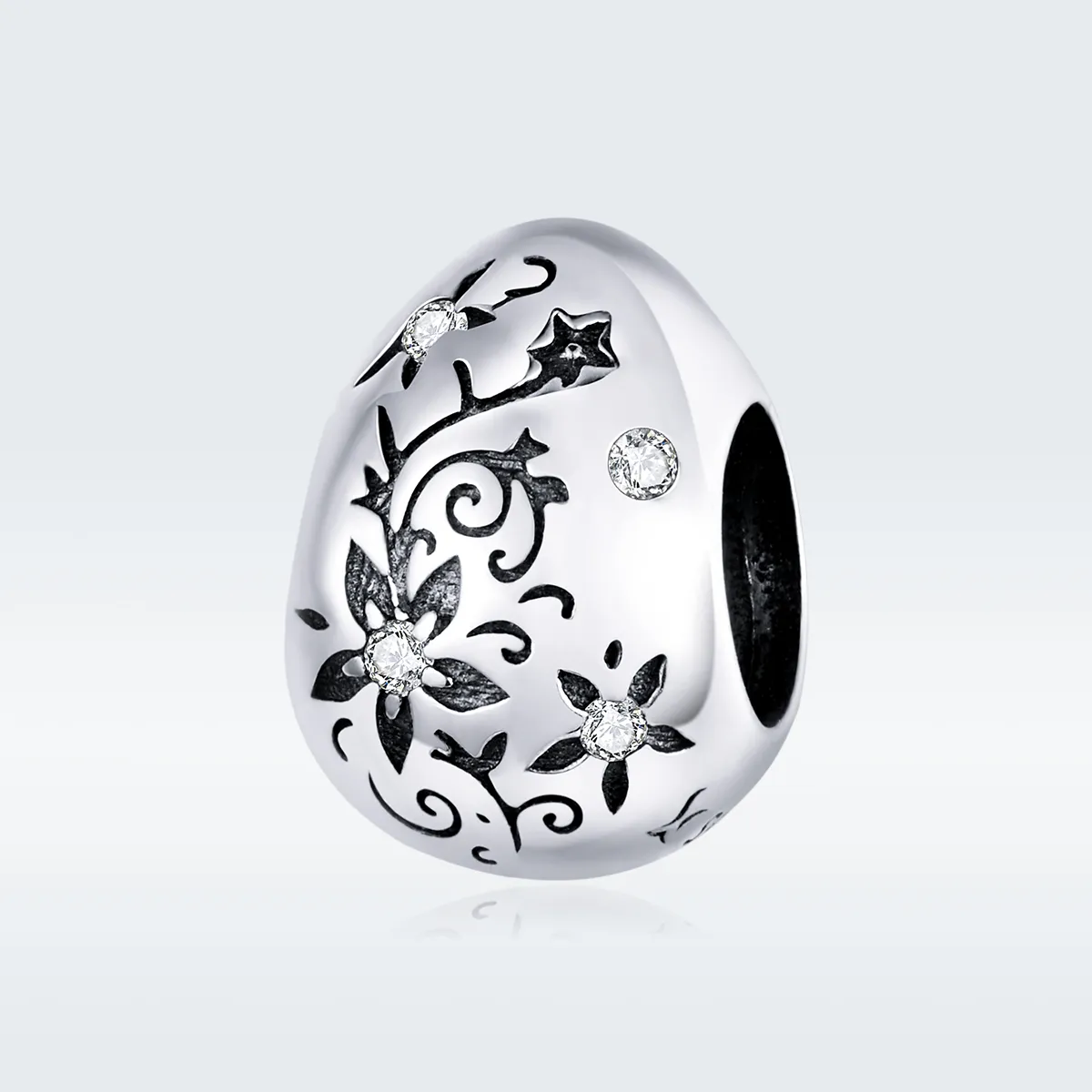 Pandora Style Silver Retro Easter Egg Charm - SCC1466