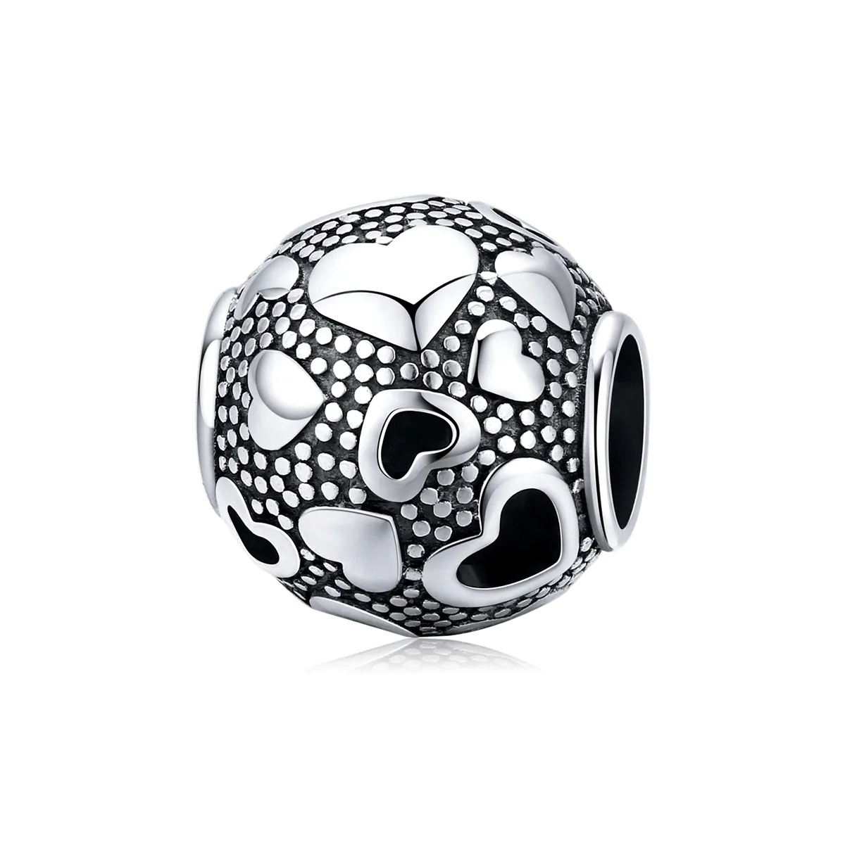 Pandora Style Silver Retro Heart Charm - SCC1451