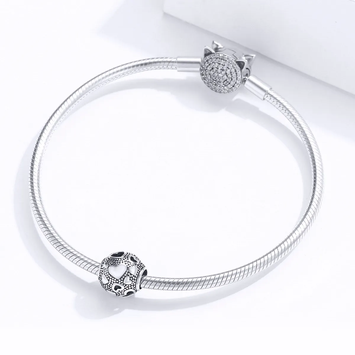 Pandora Style Silver Retro Heart Charm - SCC1451