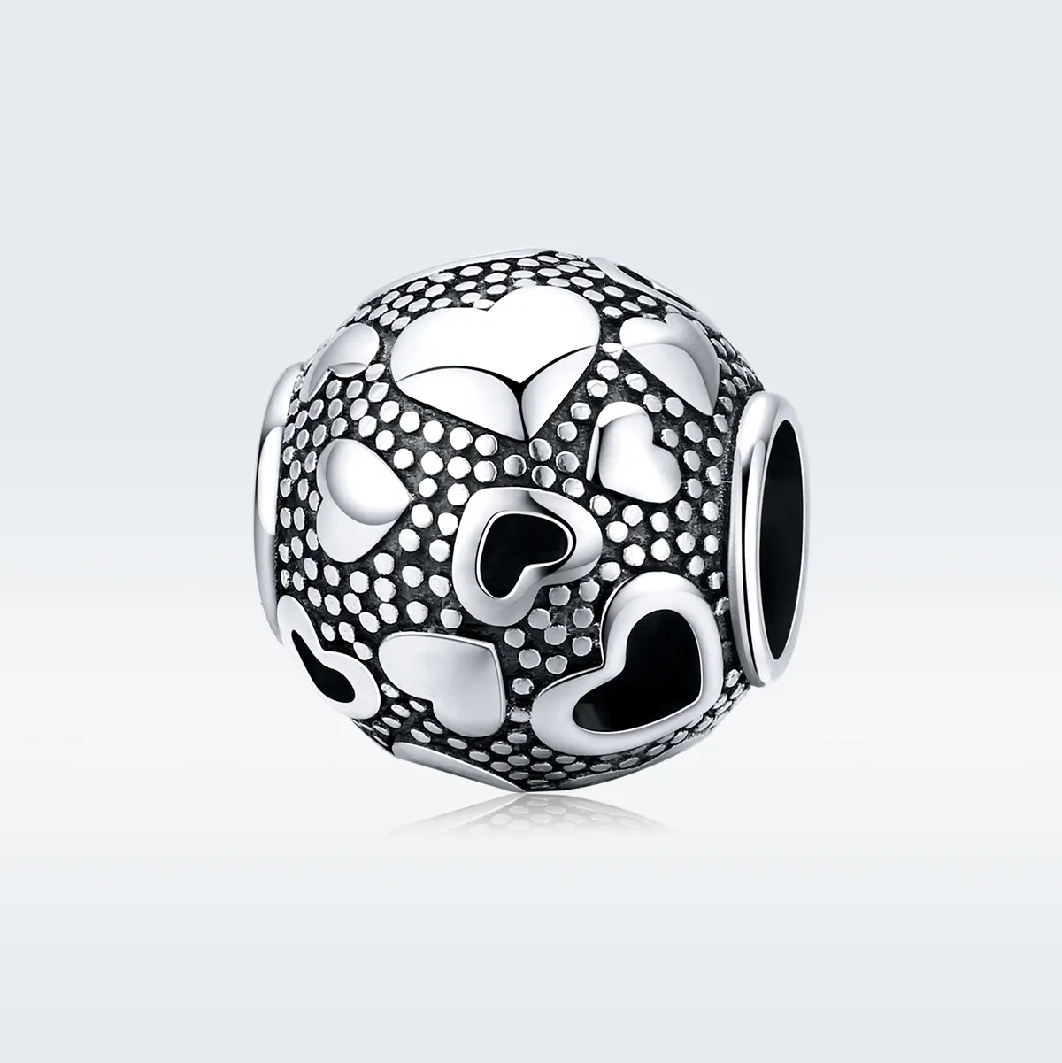 Pandora Style Silver Retro Heart Charm - SCC1451