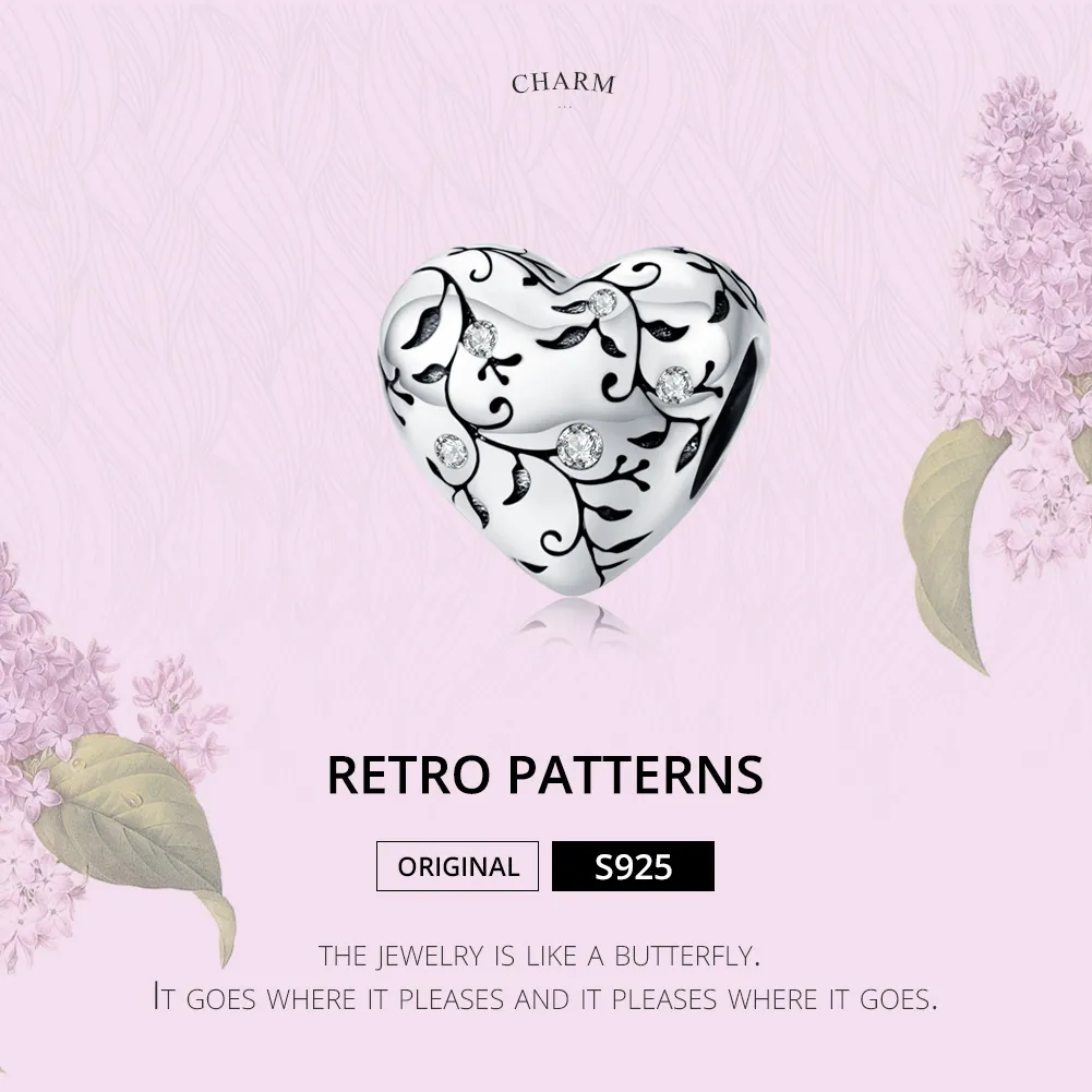 Pandora Style Silver Retro Patterns Charm - SCC1323