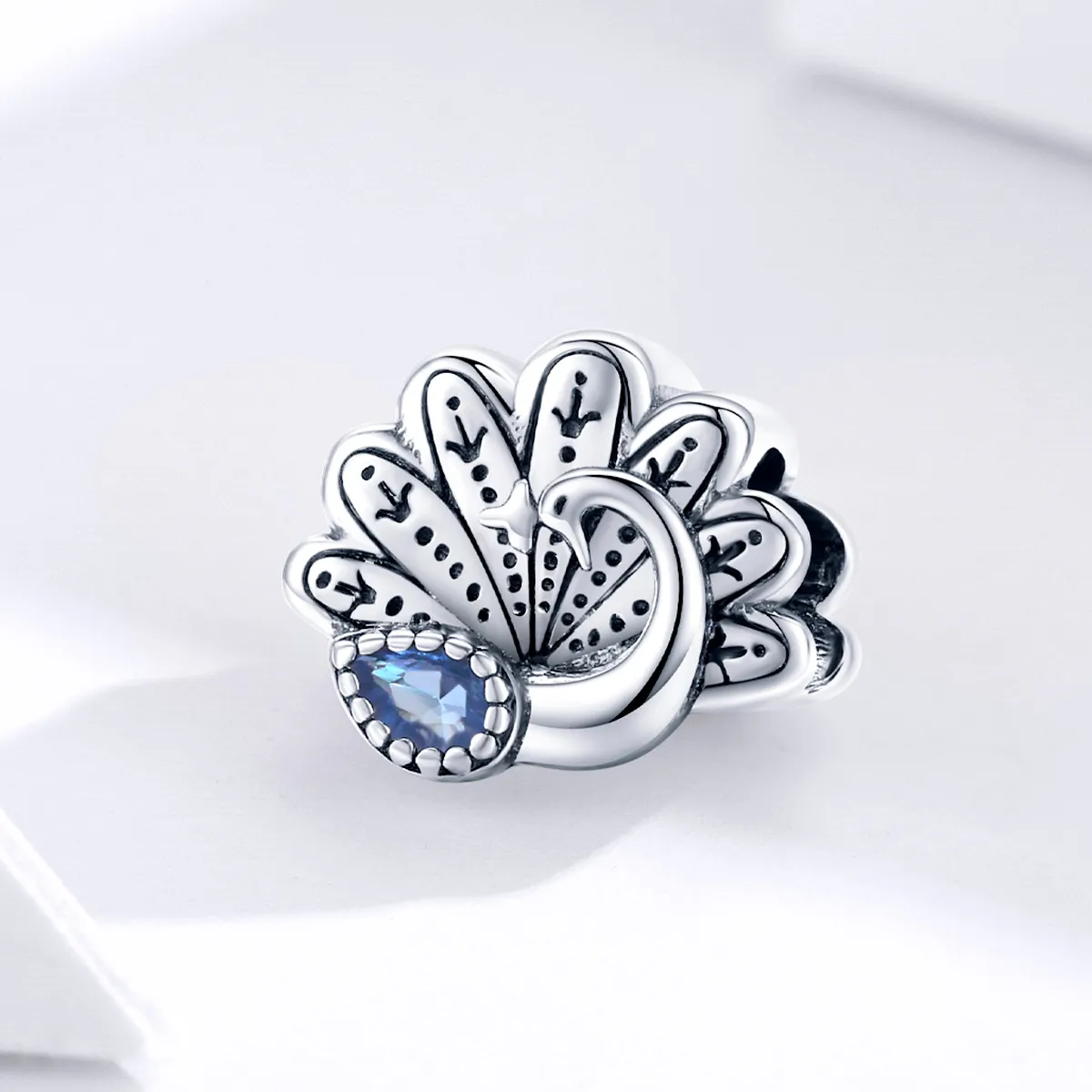 Pandora Style Silver Retro Peacock Charm - SCC1558