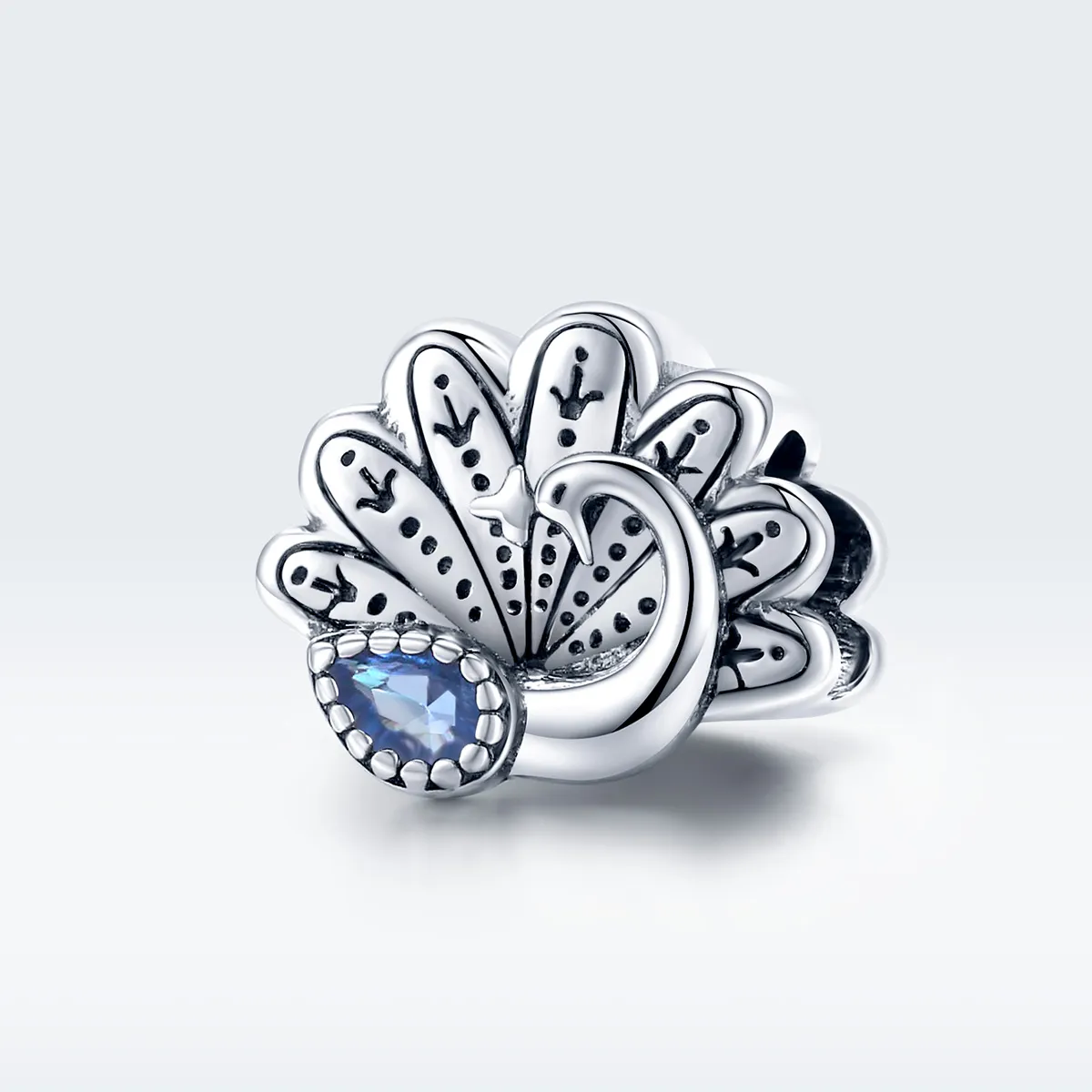 Pandora Style Silver Retro Peacock Charm - SCC1558