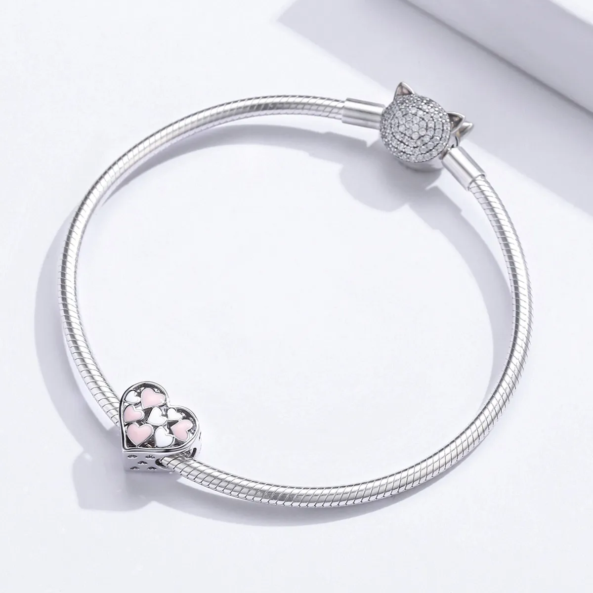 Pandora Style Silver Romance Heart Charm - SCC1423