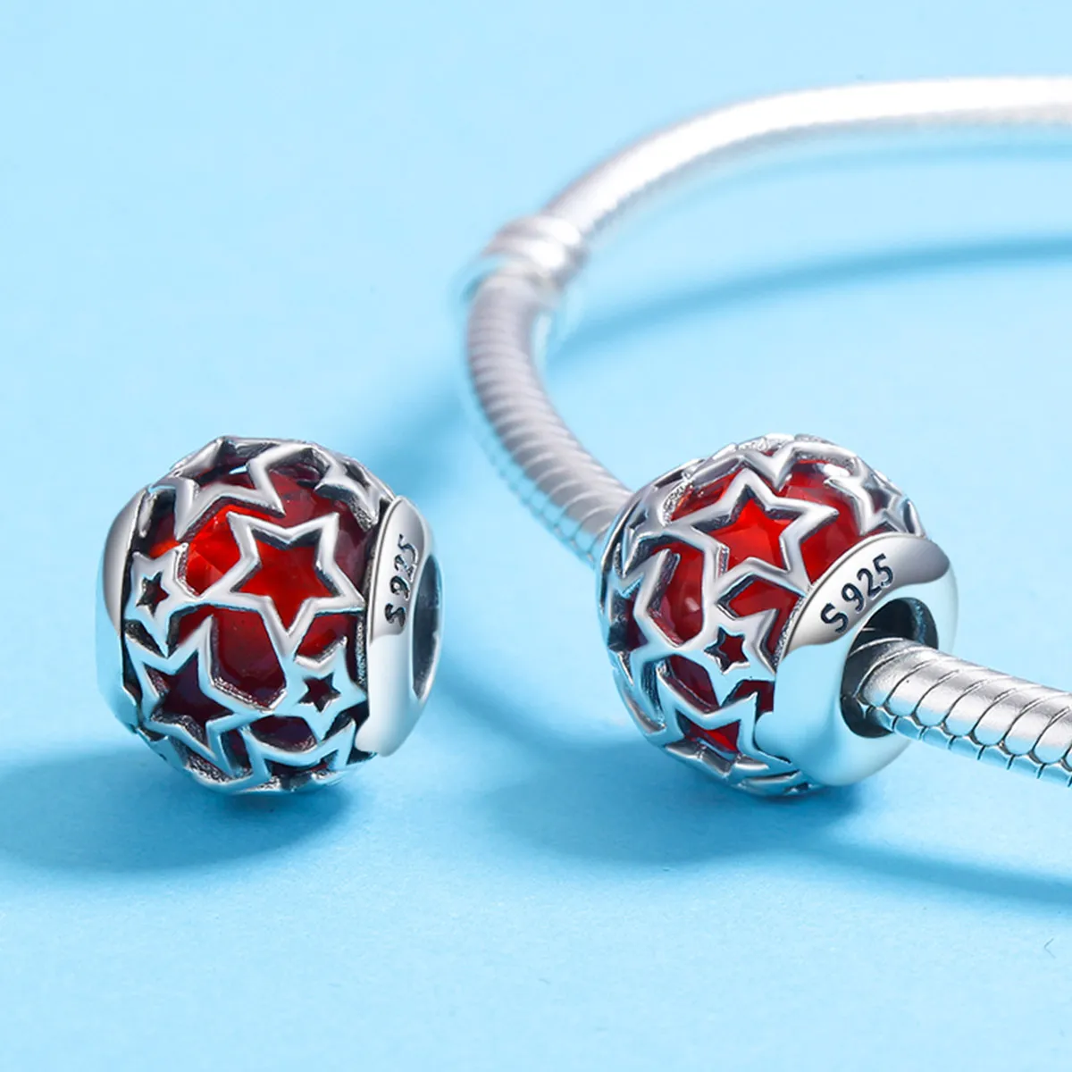 Pandora Style Silver Romantic Stars Charm - SCC509