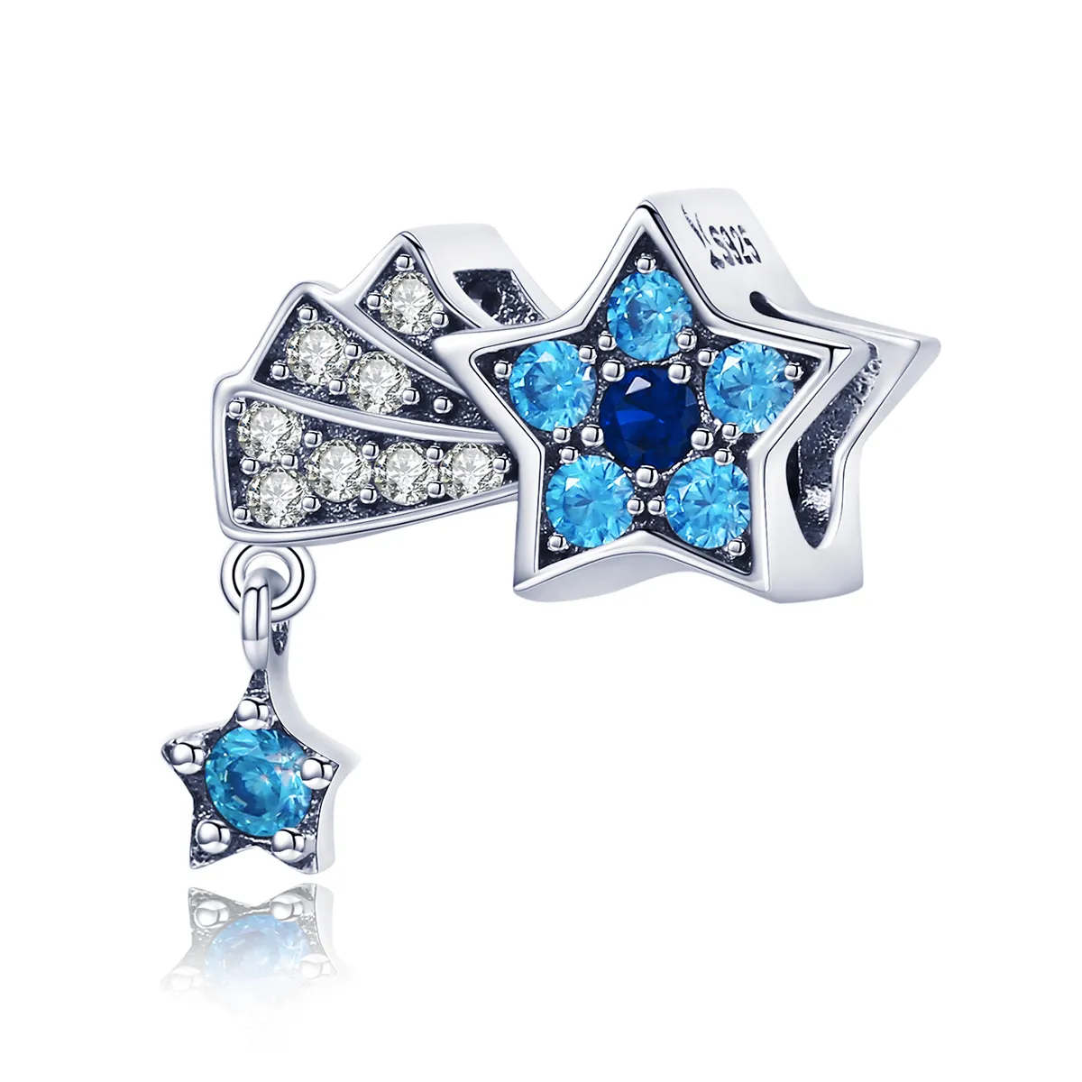 Pandora Style Silver Sapphire Jewellery Stars Charm - SCC912