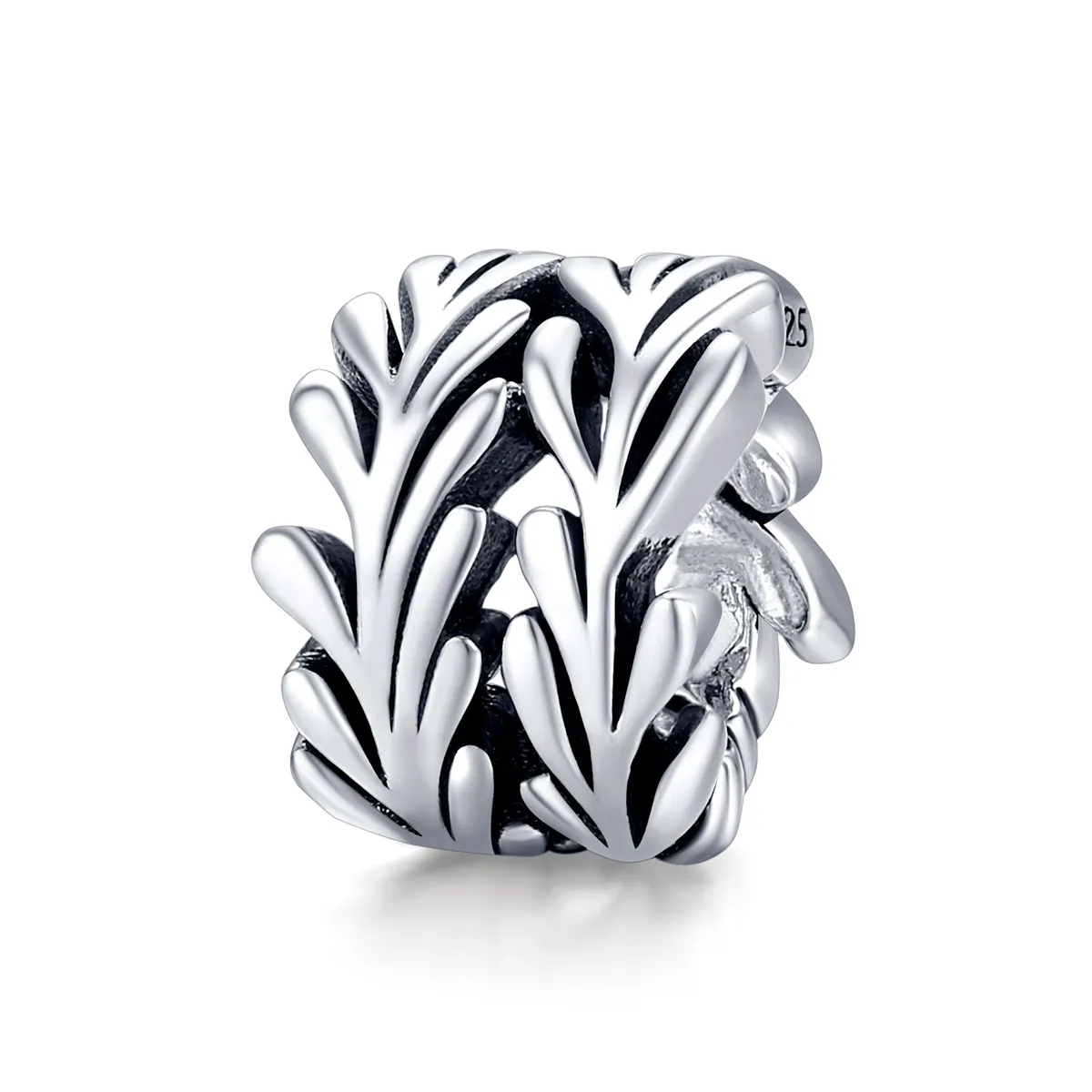 pandora style silver seaweed charm scc1534