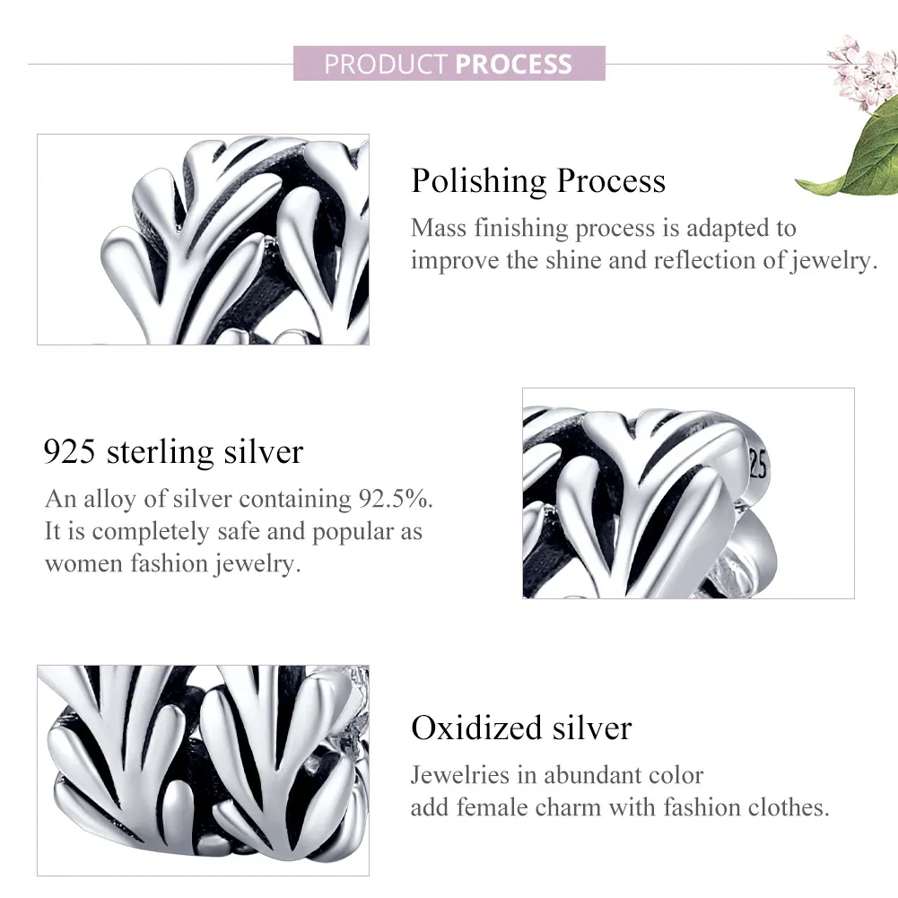 Pandora Style Silver Seaweed Charm - SCC1534