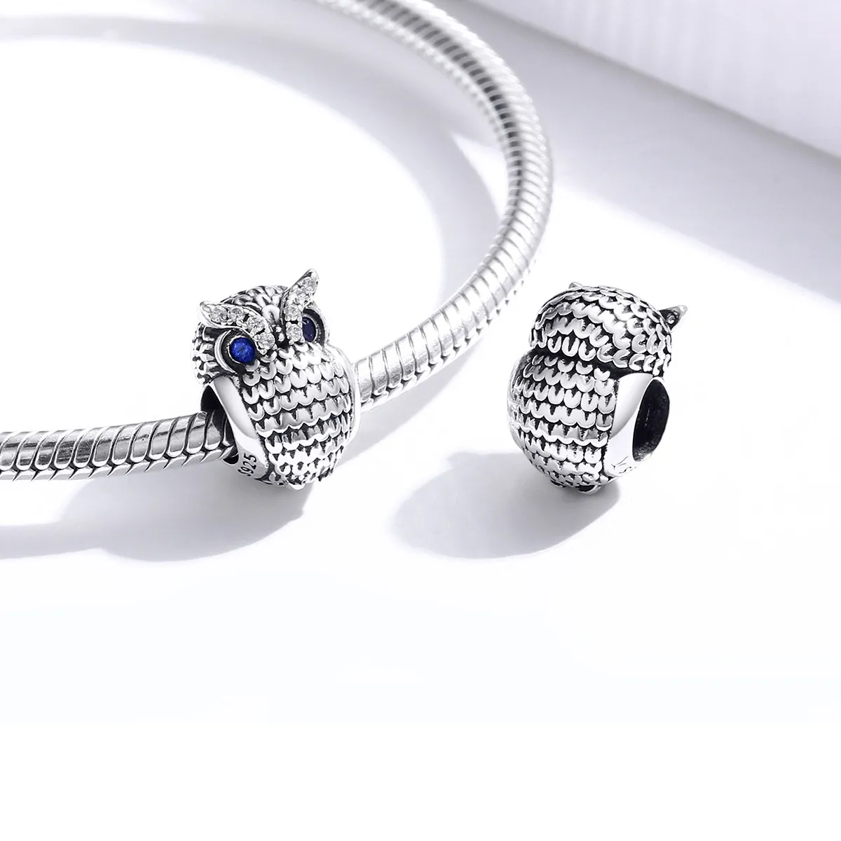 Pandora Style Silver Shining Owl Charm - SCC1607