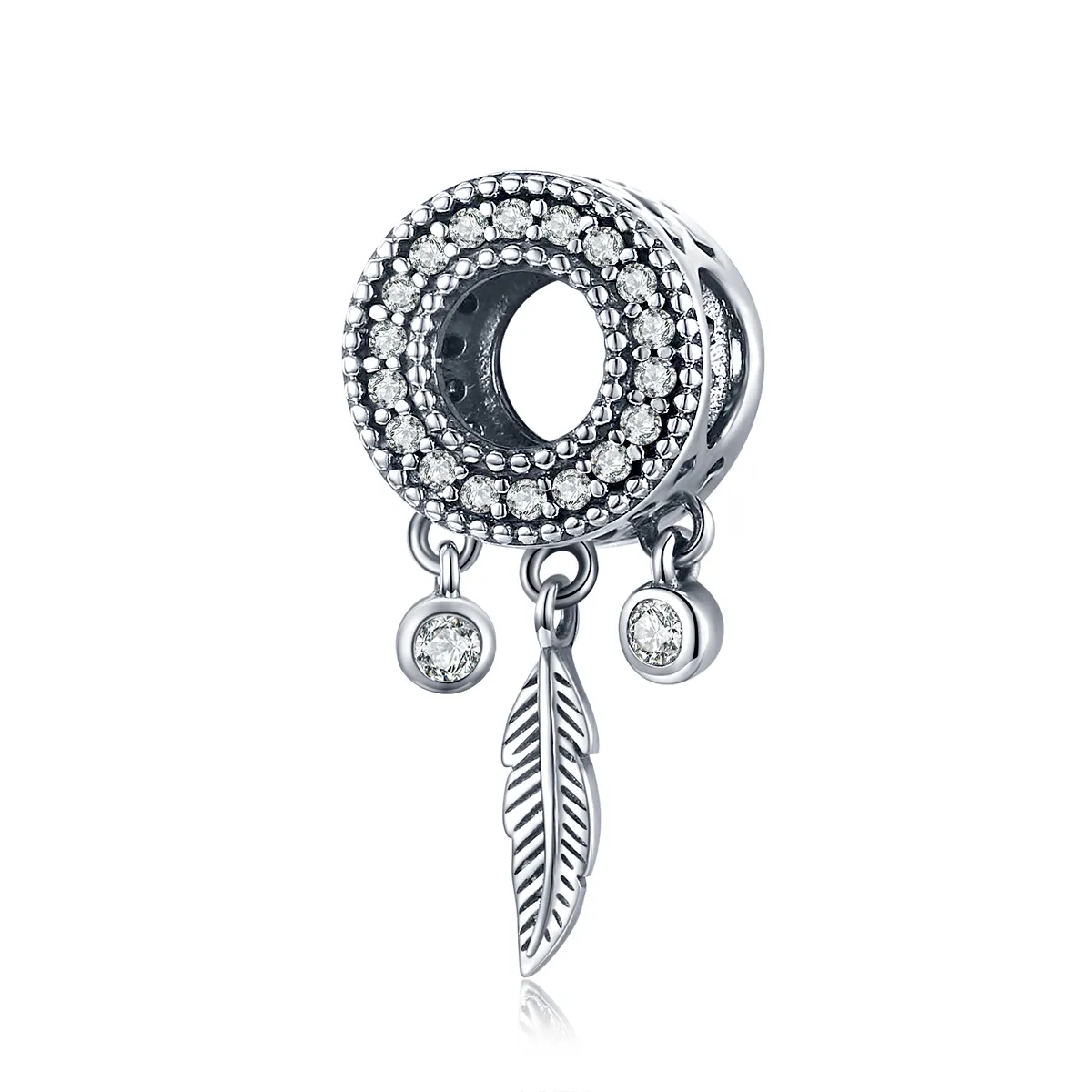 Pandora Style Silver Shiny Feather Charm - SCC1550