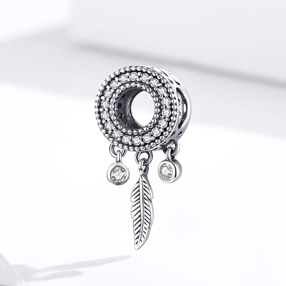 Pandora Style Silver Shiny Feather Charm - SCC1550