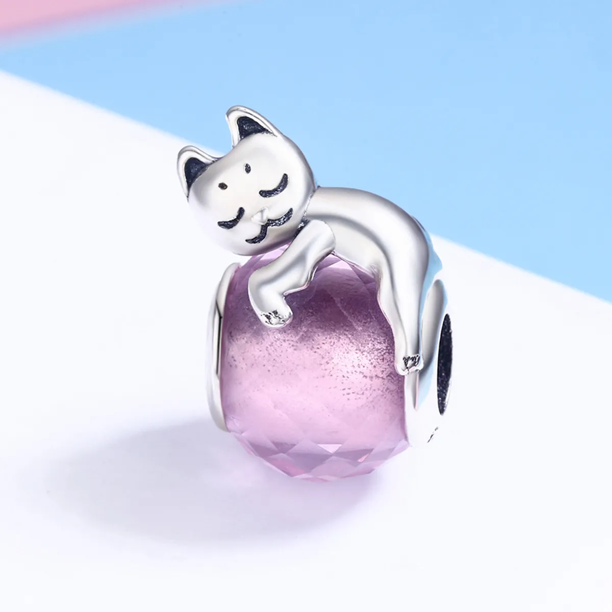 Pandora Style Silver Sleeping Cat Charm - SCC447