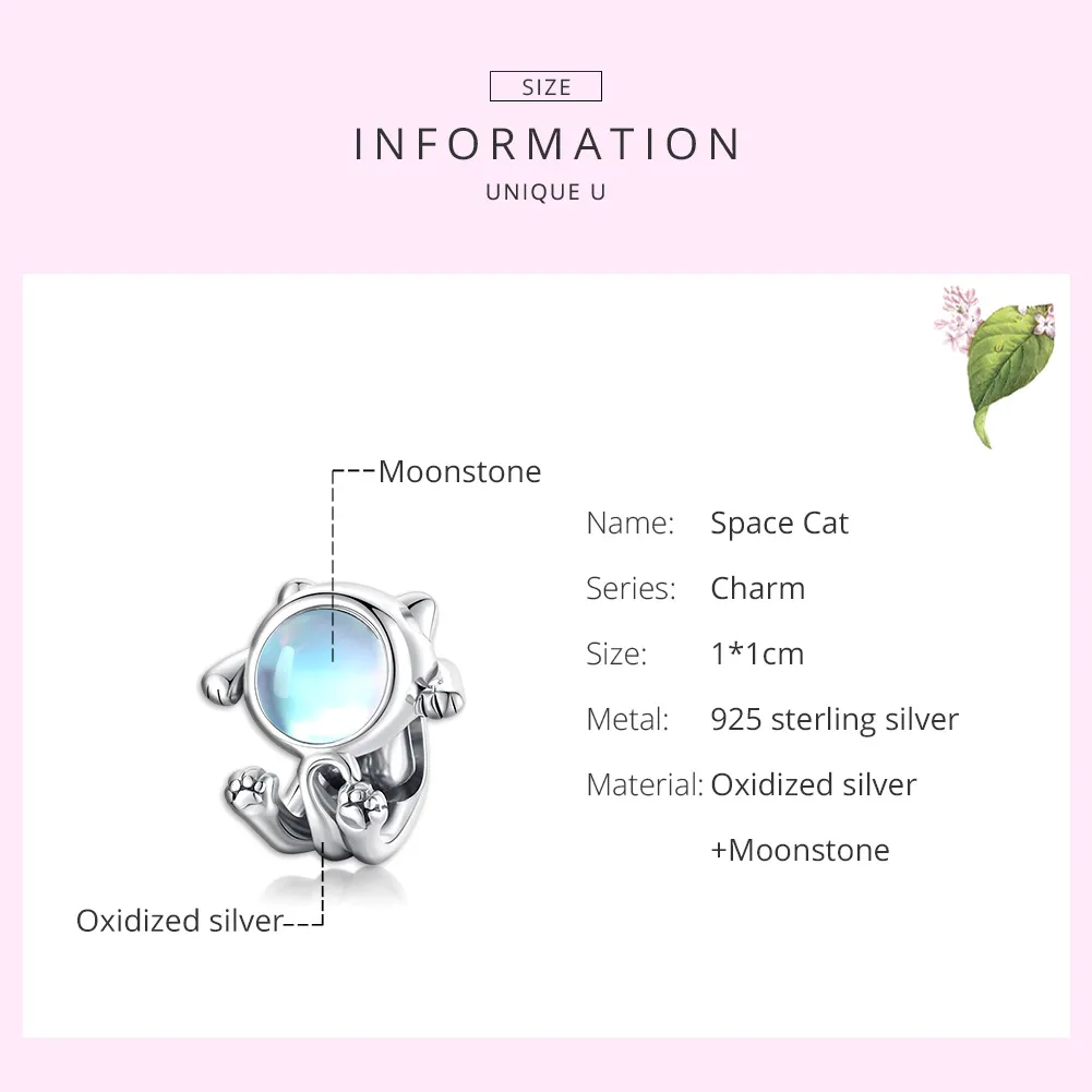 Pandora Style Silver Space Cat Charm - SCC1697