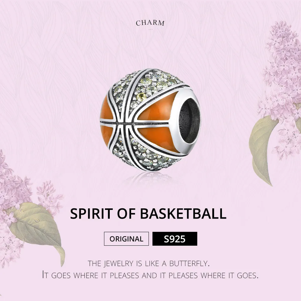 Pandora Style Silver Spirit of Basketball Charm - SCC1506