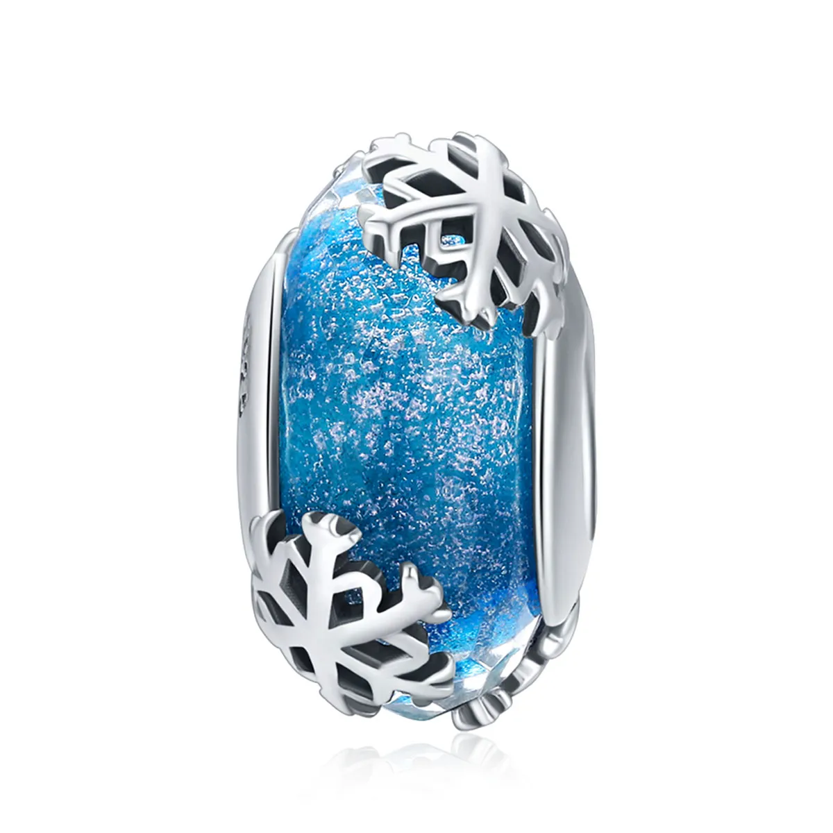 pandora style silver winter frozen snowflakes charm scc862