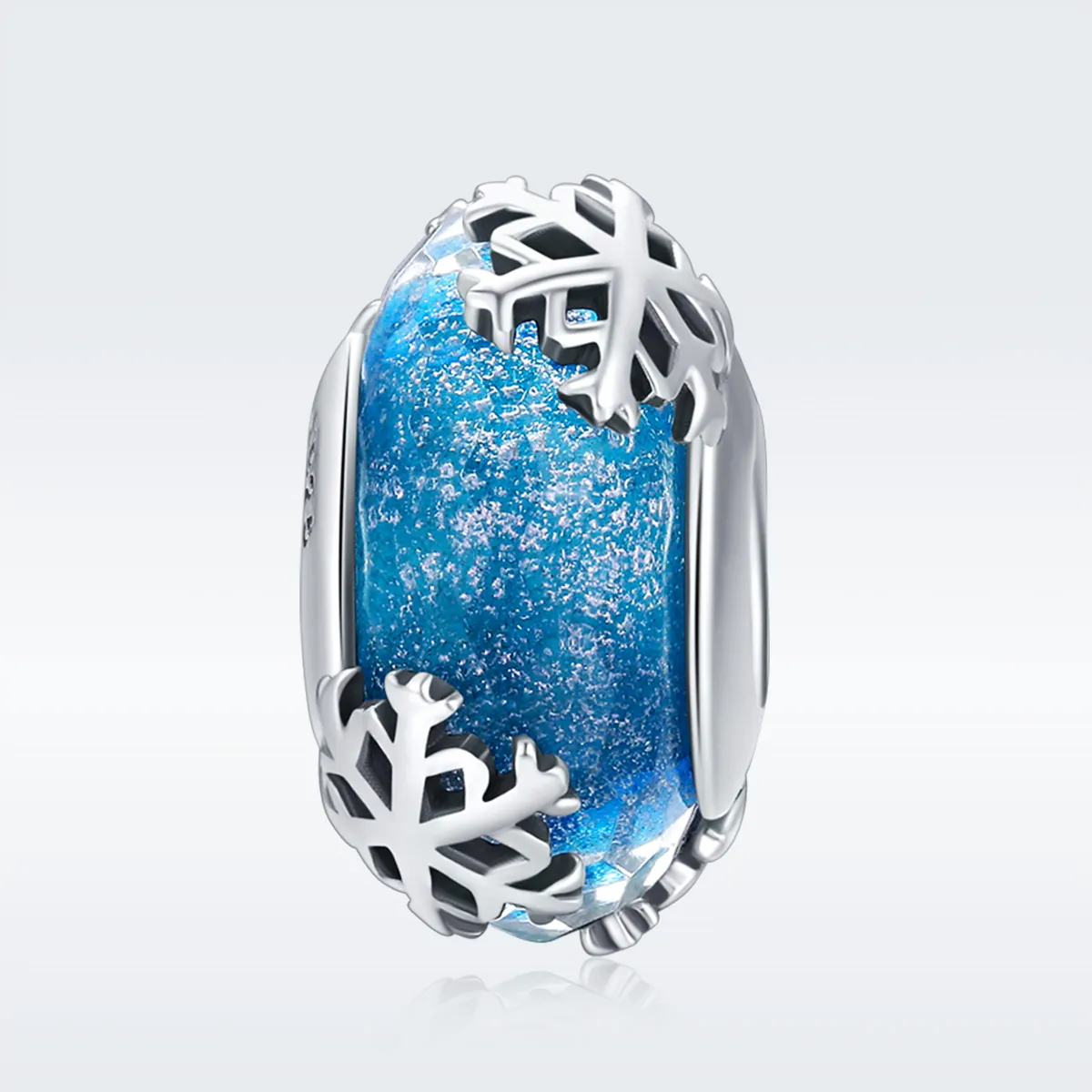 Pandora Style Silver Winter Frozen Snowflakes Charm - SCC862