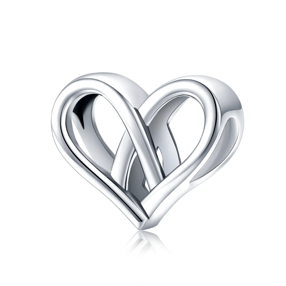 Pandora Style Silver You And Me Heart to Heart Charm - SCC1552