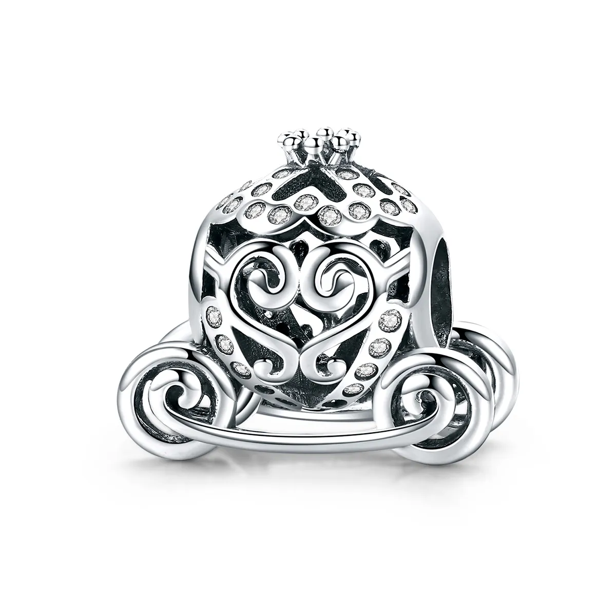 Pandora Style Sølv Askepotts Pumpkin Car Charm - SCC792