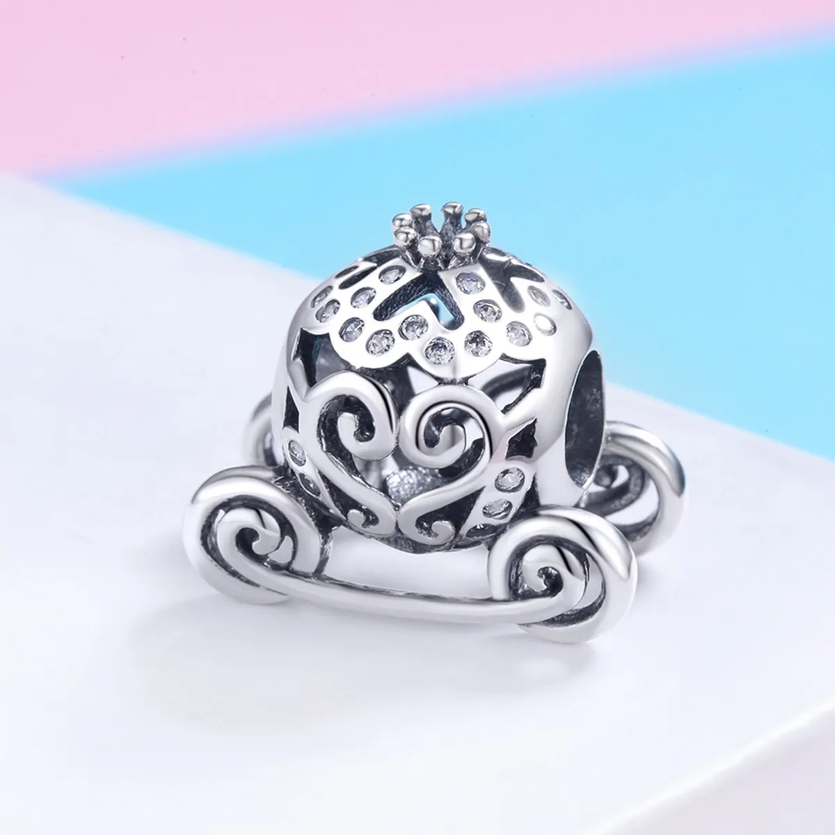 Pandora Style Sølv Askepotts Pumpkin Car Charm - SCC792