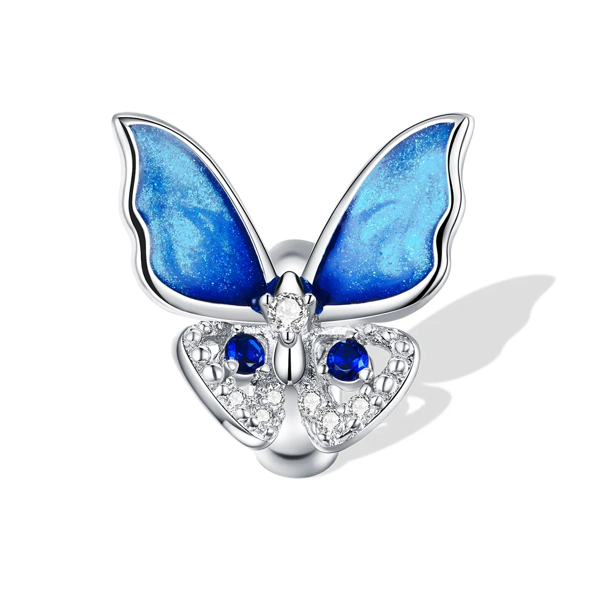 Pandora Style Silver Colorful Butterfly Charm - BSC405