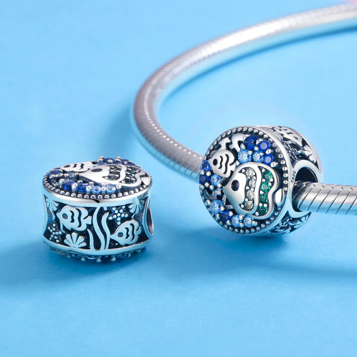 Pandora Style Sølv Fargerike Fish of The Underwater World Charm - SCC764