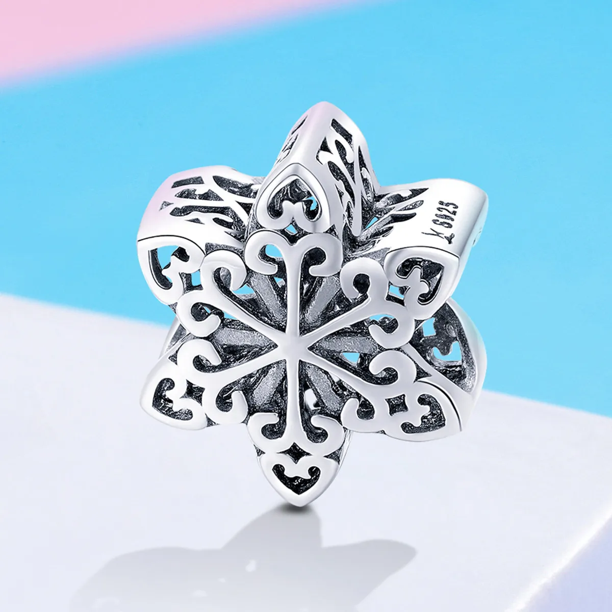 Pandora Style Sølv Glitrende Snowflake Charm - SCC719