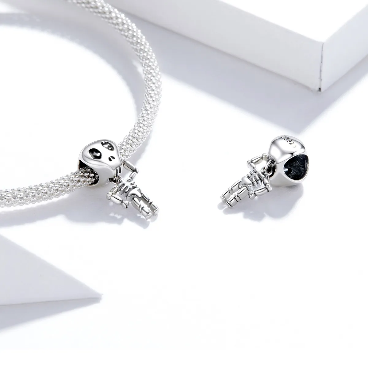 Pandora Style Sølv Halloween Skull Man Charm - SCC1617