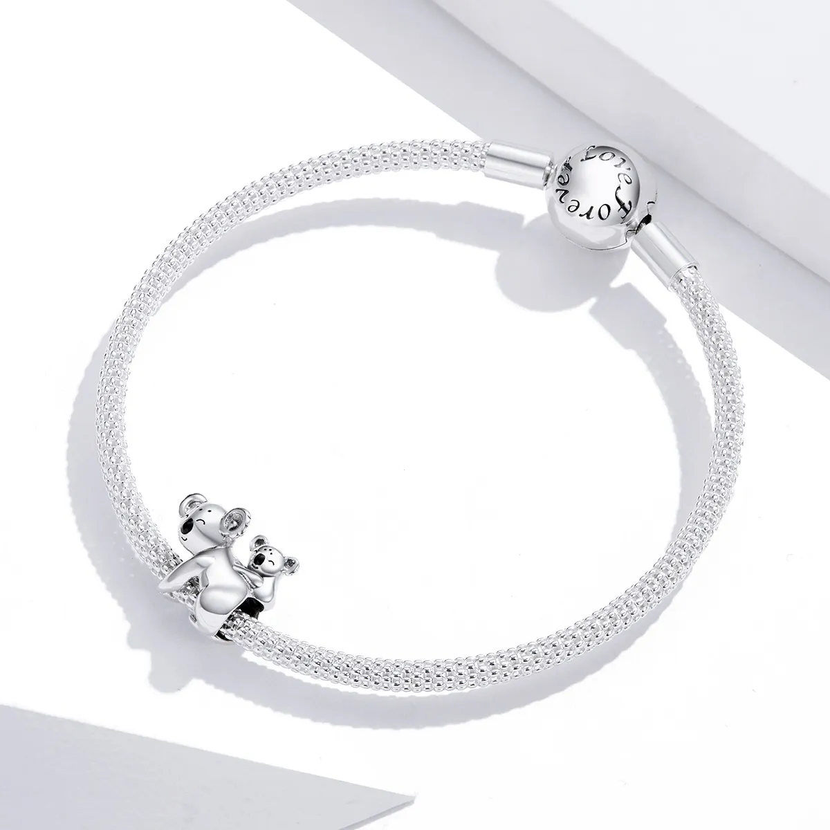 Pandora Style Sølv Koala Med Barn Charm - BSC260