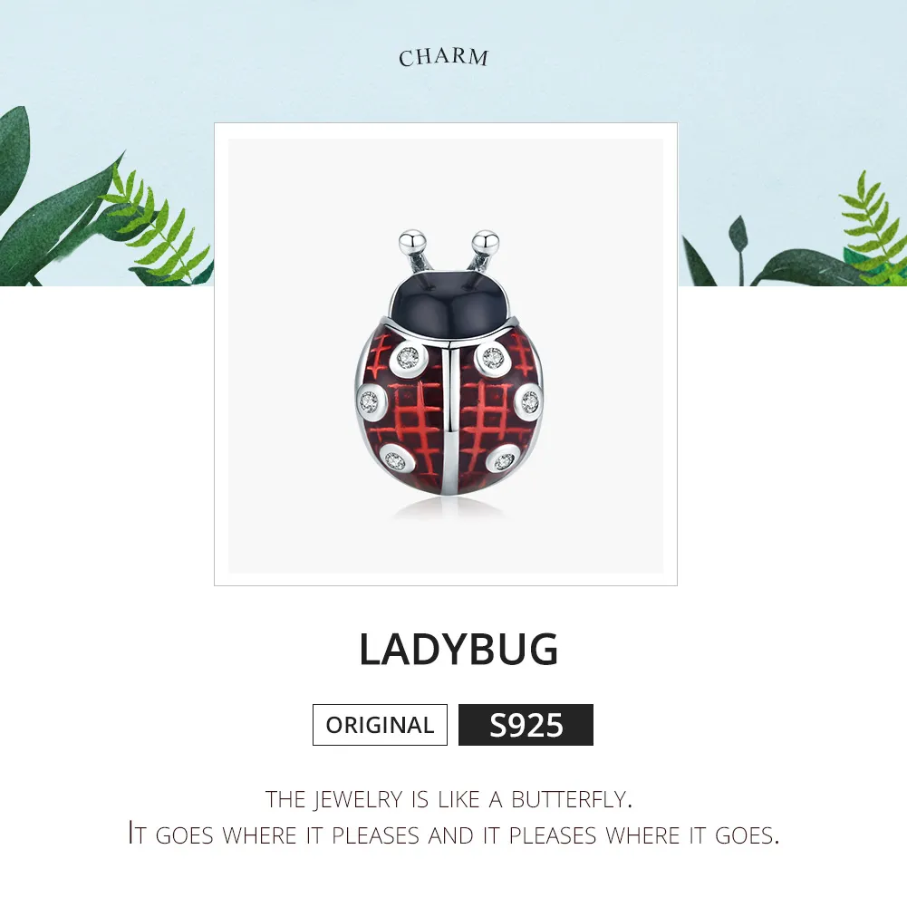 Pandora Style Sølv Ladybug Charm - SCC1481