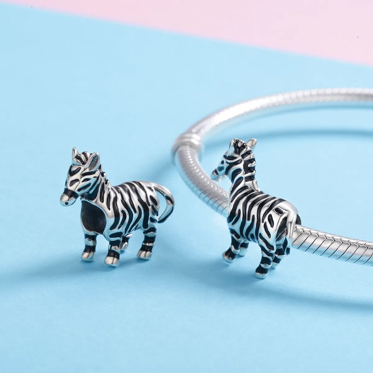 Pandora Style Sølv Lovely Animal Zebra Charm - SCC550